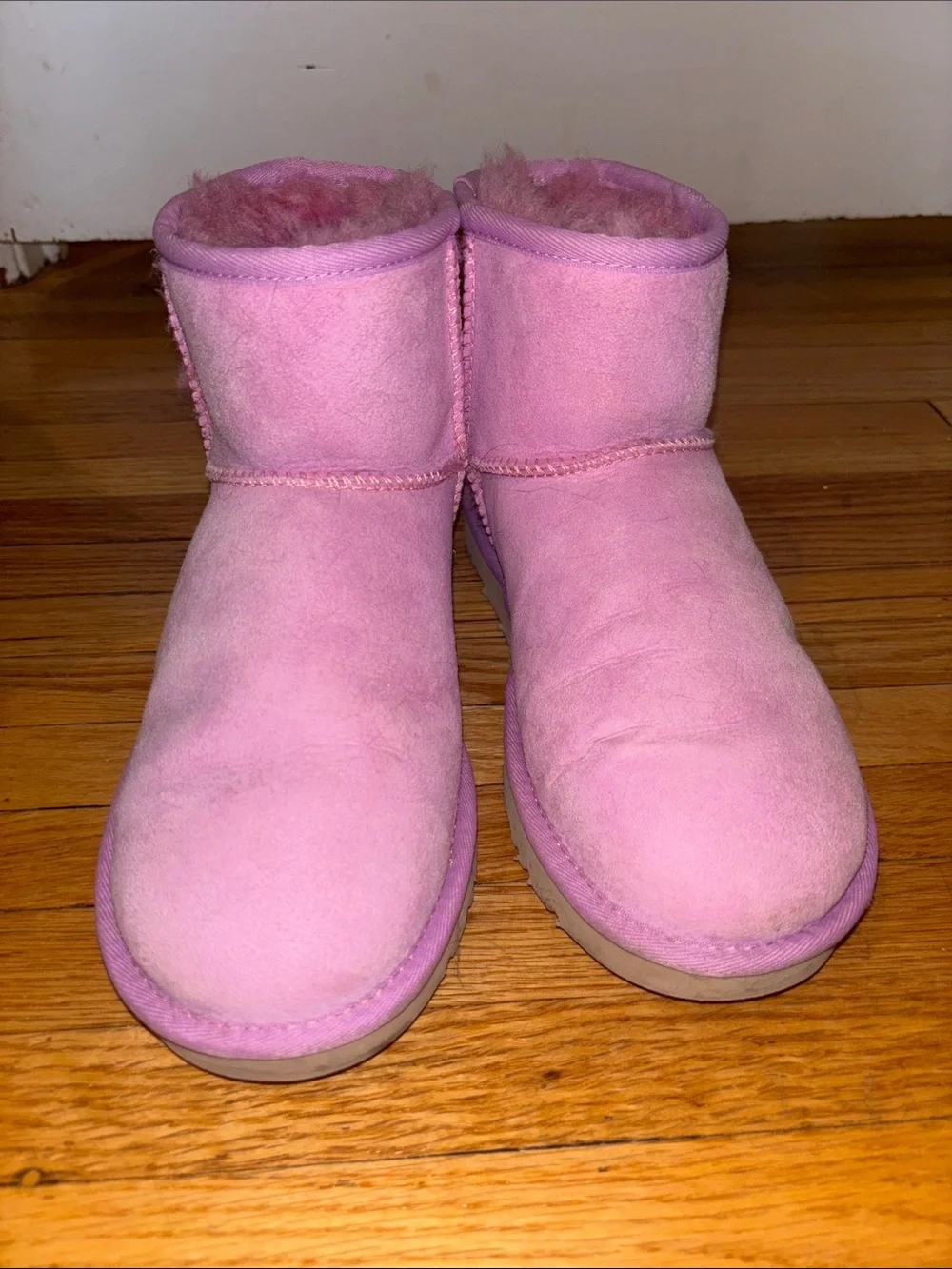 UGG Womens Classic Mini Boot in Light Pink sheepskin